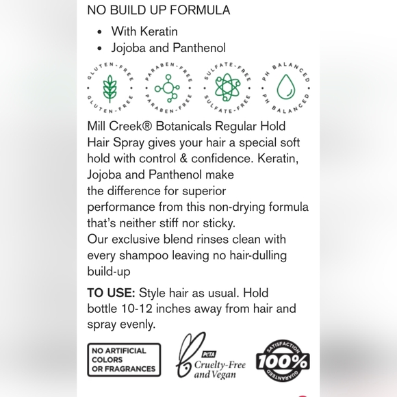 🌸 Mill Creek Regular Hold Hair Spray Non-Aerosol Pump NIB - Picture 2 of 7